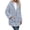 Blue, variant on Women's Hooded Cable Textured Sherpa Coat Button Front Mid-Length Teddy Fleece Jacket with Side Pockets Warm Winter Casual Outerwear,Size:S-XXL