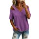 thumbnail image 2 of Neewe Women's 2026 Spring Summer Striped V Neck Short Sleeve Pullover Blouse Off Shoulder T-Shirts, 2 of 6