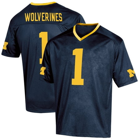 Custom Oregon Football Jersey - Youth Russell Navy Michigan Wolverines Replica Football Jersey