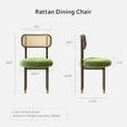 thumbnail image 4 of EYYTHUNG Farmhouse Rattan Dining Chairs Set of 2 with Cane Curved Back, Mid Century Velvet Upholstered Kitchen Chairs with Solid Wood Legs, Modern Armless Side Seating, 4 of 8