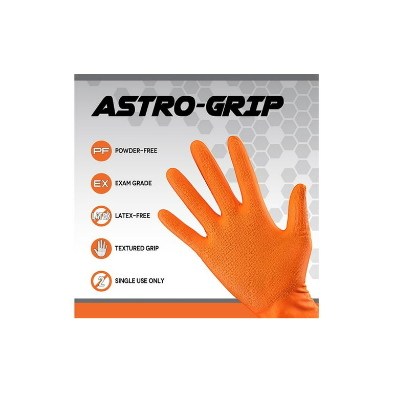 Astro-Grip 66474 Powder-Free Exam Grade Nitrile Disposable Gloves