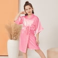 thumbnail image 2 of sertiohcv Kids Girls Pajama Set Silky PJS Button-Down Sleepwear Girls Robes Birthday Kids Party Wedding Bridal Party Flower Girl Robe Watermelon Red Size for B, 2 of 7