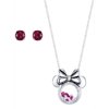 Disney Minnie Mouse Pendant Necklace & Earring Set One Size Silver tone/pink
