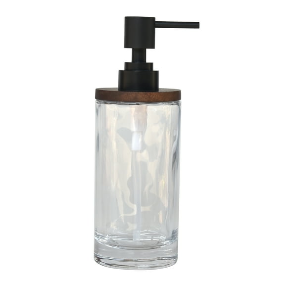 Better Homes and Gardens Acacia Wood Glass Soap Pump