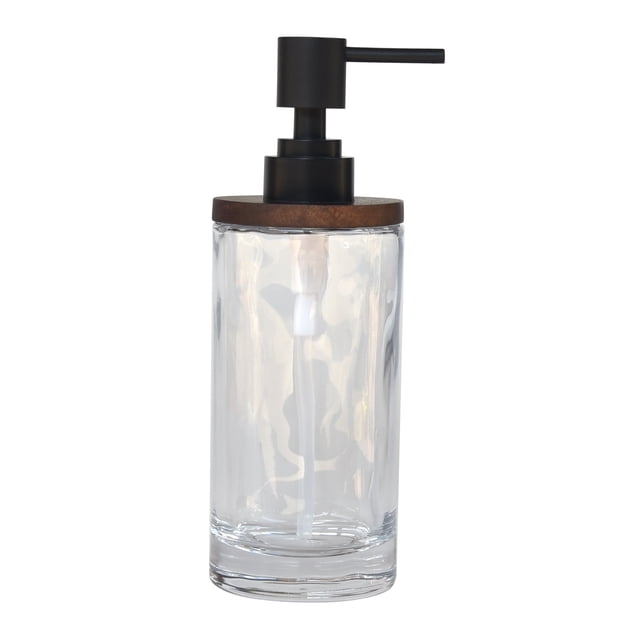 Better Homes and Gardens Acacia Wood Glass Soap Pump
