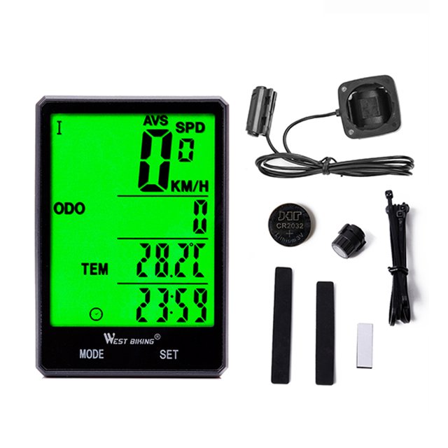WEST BIKING 2.8" Large Screen Bicycle Odometer Rainproof Bike Speedometer Cycling Stopwatch