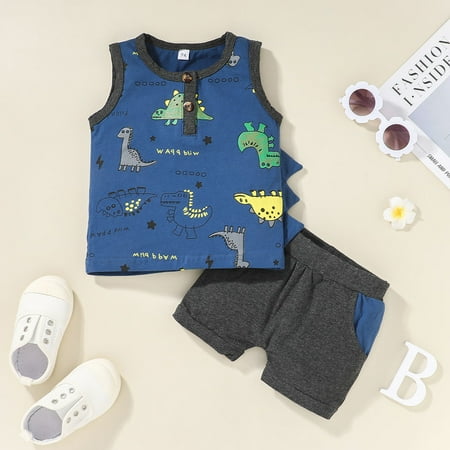 

RPVATI Newborn Infant Baby Toddler Clothes Short Sleeve T Shirts + Shorts Set 2 Pieces Summer Clothes Set