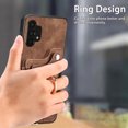 thumbnail image 5 of Nalacover For Samsung A32 5G Case Ring Holder Kickstand with Credit Card Holder, Back Flip Premium Leather Magnetic Clasp Removable Wirst Hand Strap Cover for Samsung Galaxy A32 5G, Brown, 5 of 15