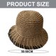 thumbnail image 2 of Sombrero de paja con circunferencia de 56-58 cm, sombrero de playa con protección solar para mujer, sombrero de viaje de ala grande para verano y playa, 2 of 6
