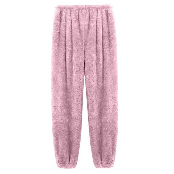 Outfmvch Womens Sweatpants Pj Bottoms for Women Fluffy Pajama Pants Pj Pants Women Womens Pajamas Pants Fuzzy Pj Pants Soft Pajamas for Women Pink S