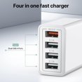 thumbnail image 4 of [Cargador] Paquete de 2 cargadores USB, bloque de carga de pared de 4 puertos, 33 W, 4 of 7