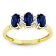 thumbnail image 2 of Star K� Created Sapphire 3 Three Oval Stones Promise Ring Wedding Band, 2 of 9