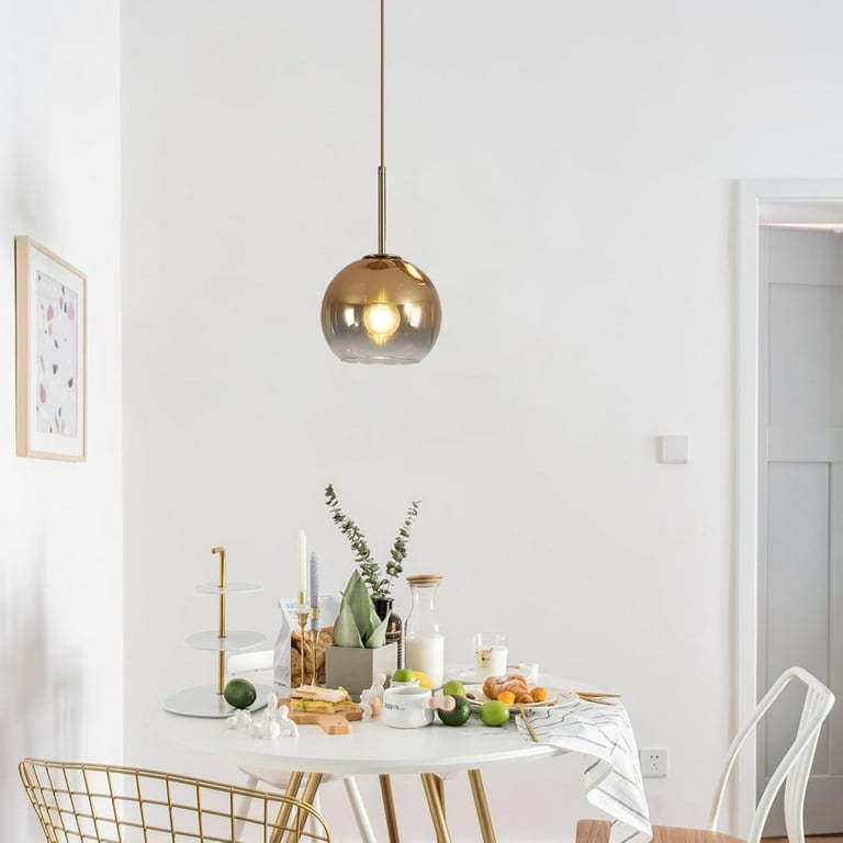 Hanging Pendant Light KCO Lighting Single Small Green Glass