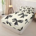 thumbnail image 2 of Homewish Cute Coquette Bow Zipper Twin Comforter Sets with Fitted Sheet and 2 Pillowcases For Girls,Black Kawaii Bowknot Kids Zipper Bedding Set,Lightgray Reversible,4 Pieces, 2 of 7