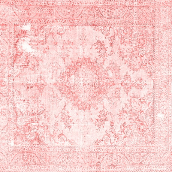Ahgly Company Indoor Square Persian Red Traditional Area Rugs, 7' Square