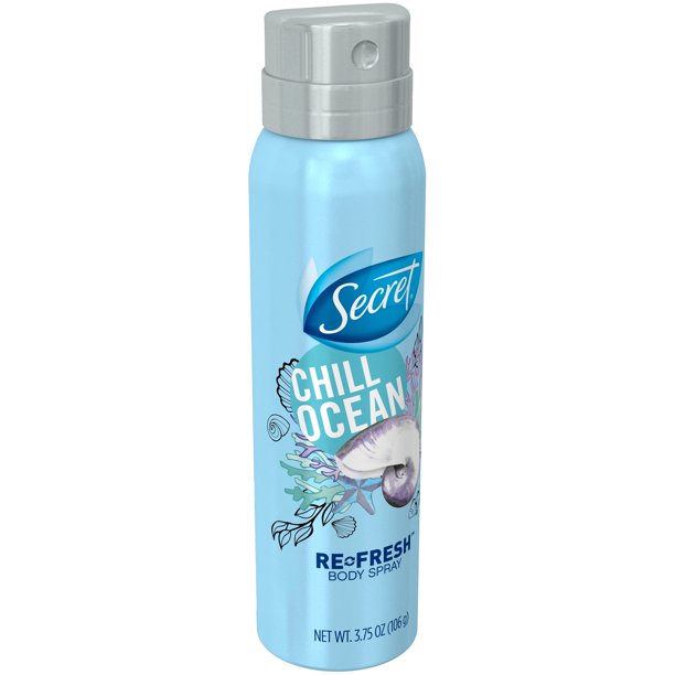Secret Fresh Body Spray, Chill Ocean, 3.75 Oz.