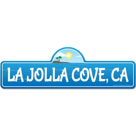La Jolla Cove CA California Beach Street Sign | Indoor/Outdoor | Surfer Ocean Lover Décor For Beach House Garages Living Rooms Bedroom | Signmission Personalized Gift