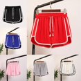 thumbnail image 4 of Aellinatey Women Plus Size Dolphin Running Shorts Solid Color Wide Leg Drawstring Elastic Waist Loose Yoga Sport Pants Summer Casual Loungewear S-5XL, 4 of 16