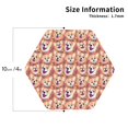 thumbnail image 2 of Honeii Corgi Head with Floal print Leather Coaster Set of 4, ideal for safeguarding your furniture from drinks spills and effortless cleanup-Hexagon, 2 of 6