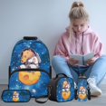 thumbnail image 3 of KUIFORTI Capybara Cute Print Fashion Backpack with Lunchbox Girls School Bag Pencil Pouch Water Bottle Sleeve Kid Backpack Set of 4 for Elementary Primary Middle School, 3 of 7