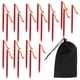 thumbnail image 1 of Estacas para tienda de campaña de 20 piezas, clavija para tienda resistente en forma de V con cuerdas para dosel de acampada al aire libre, 9 pulgadas, color rojo, 1 of 8
