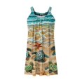 thumbnail image 4 of Teissuly Women's Round Neck Sleeveless Gradient Tie Dyed Beach Dress, 4 of 5