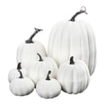 thumbnail image 1 of Paquete de 7 Calabazas Artificiales ANGGREK Realistas para Decoración de Halloween Naranja Blanco, 1 of 8