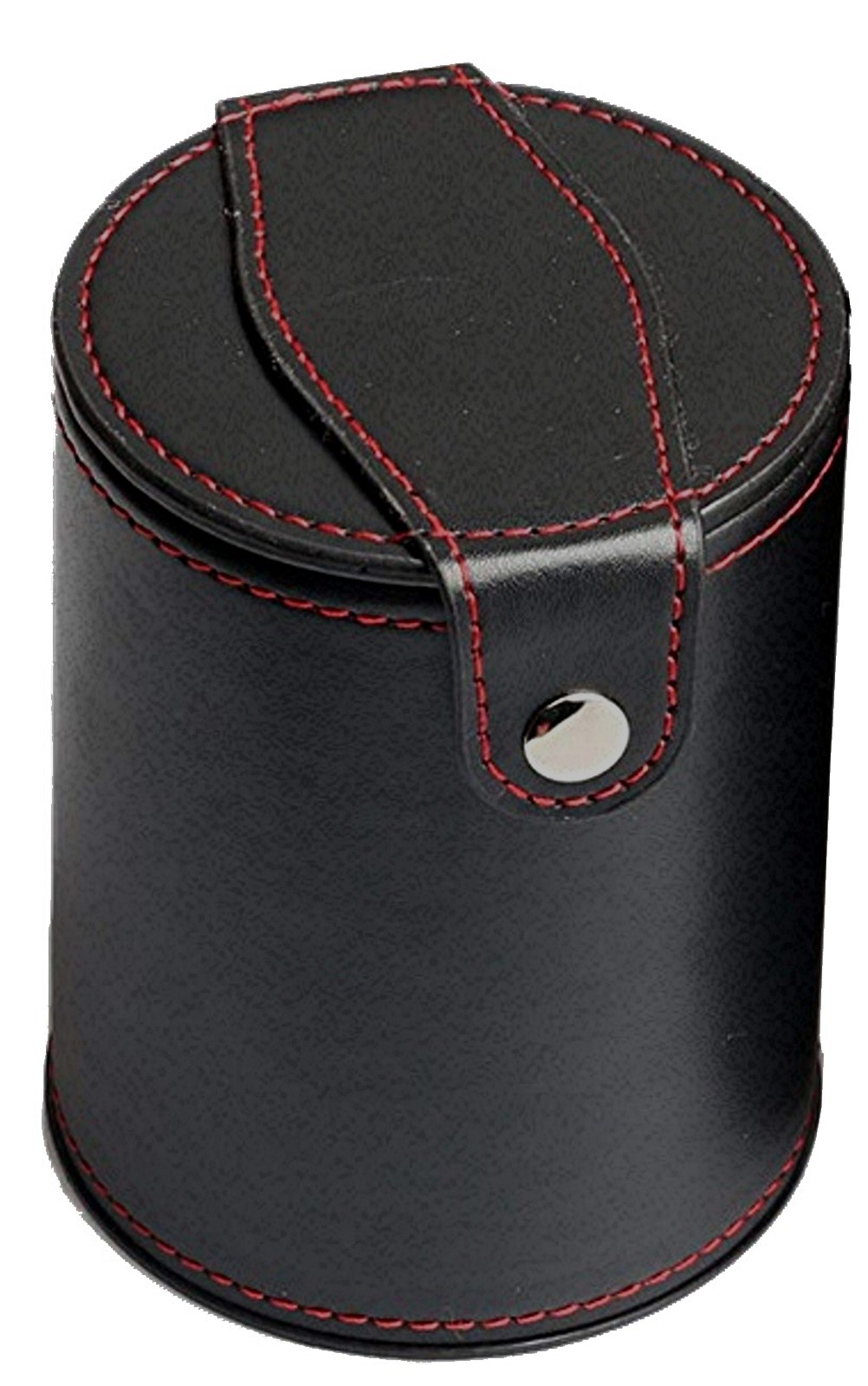 Cyber-Deals PU Leather Dice Cup Set - Felt Lined Cup & Tray With Spanish Poker Dice In Gift Box