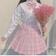 thumbnail image 1 of Faldas plisadas de uniforme escolar para niñas, uniforme escolar japonés, falda a cuadros de cintura alta, uniformes JK sexys para mujer, conjunto completo, 1 of 5