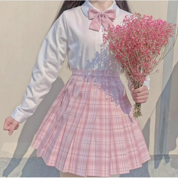 Faldas plisadas de uniforme escolar para niñas, uniforme escolar japonés, falda a cuadros de cintura alta, uniformes JK sexys para mujer, conjunto completo