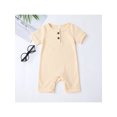 thumbnail image 2 of Kiapeise Unisex Newborn Baby Boy Girl Summer Romper Waffle Knitted Jumpsuit Short Infant Solid Clothes Ribbed One-Piece Outfit, 2 of 7