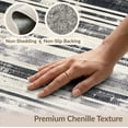 thumbnail image 6 of ODIKA Striped Boho Distressed Ticking Lines Border Doormat Farmhouse Low Profile Flatwoven for Great Room, Indoor Open Concept, Large Living, 6 of 7