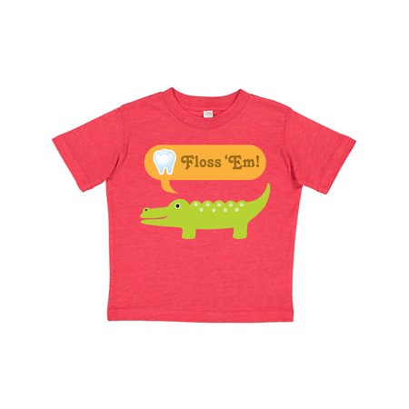 

Inktastic Funny Alligator Floss Em Tooth Gift Toddler Boy or Toddler Girl T-Shirt