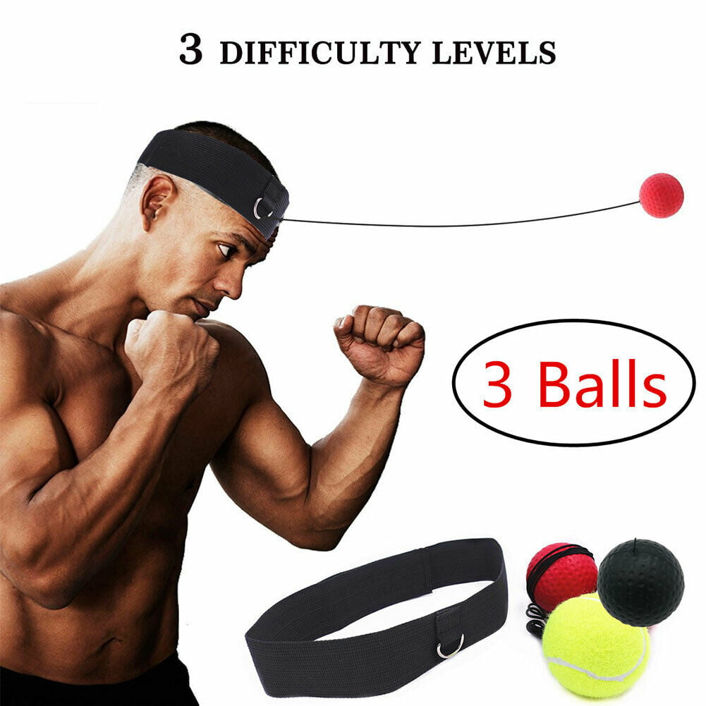 Speed Reflex Fight Ball With Head Band Boxing Training Boxer Punch Exercise DE 