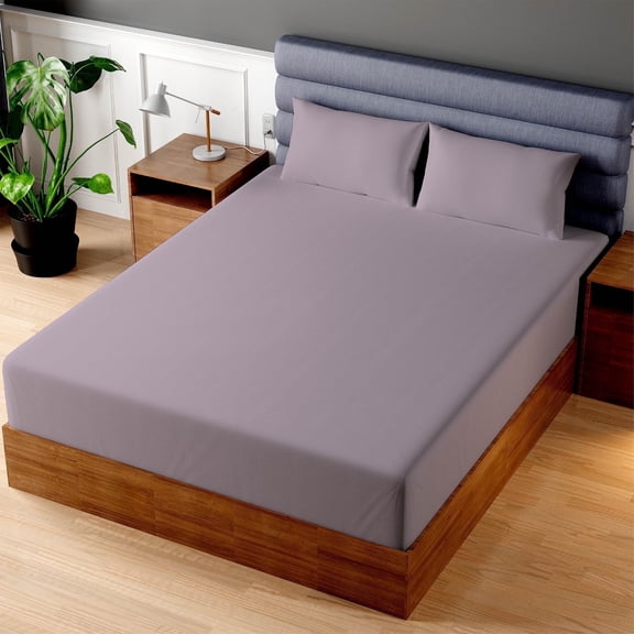 Mastertex Superity Linen Cotton Fitted Bed Sheet Beige Full XL