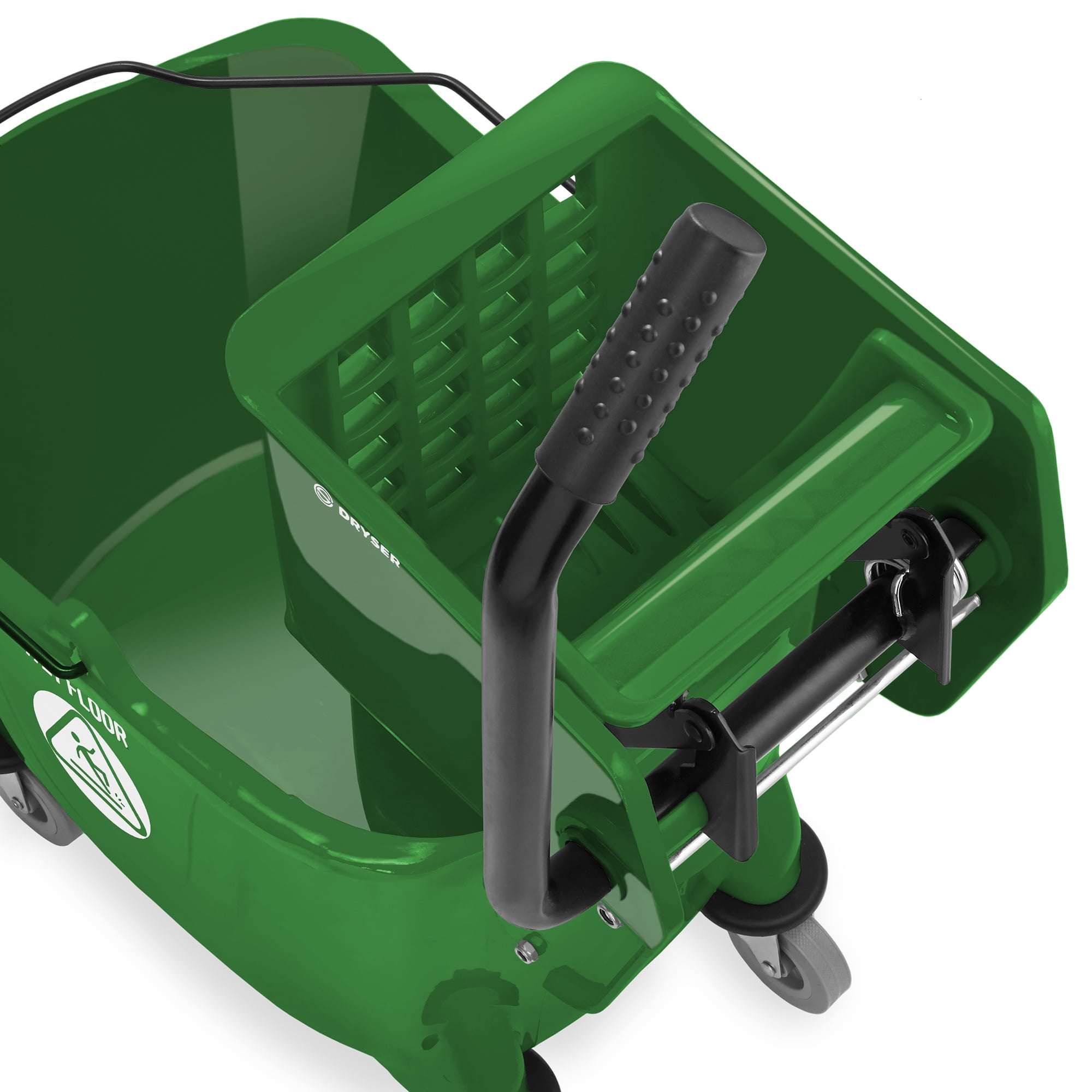 Dryser Commercial Mop Bucket with Side Press Wringer, 33 Quart, Green