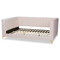 thumbnail image 4 of Baxton Studio Oksana Modern Contemporary Glam and Luxe Light Pink Velvet Fabric Upholstered and Gold Finished Queen Daybed, 4 of 8