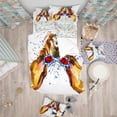 thumbnail image 2 of Designart 'drôle Brun Chien avec des Lunettes - Housse de Couette Moderne Set, 2 of 2