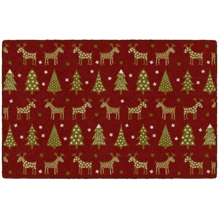 Brumlow Mills Holiday Delight Holiday Area Rug  2 6  x 3 10   Red