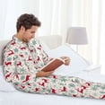 thumbnail image 6 of Lsque Vintage Christmas Reindeer Pattern Long Sleeve Pajama Set for Men - Soft 2-Piece Sleepwear and Loungewear Set with Pockets, Comfy Nightwear-Small, 6 of 7
