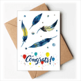thumbnail image 1 of Plume Coloré Spot Beau Silence Cartes de Mariage Félicitations Enveloppes de Voeux, 1 of 3