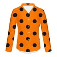 thumbnail image 3 of gbyLJF Men's Button Down Shirt Lapel Polka Dot Printed Long Sleeve Tops Slim Fit Casual Stretchy Prom Performing Blouse, 3 of 4