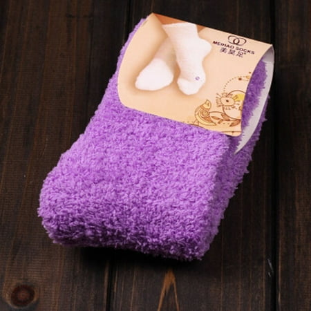 

50% off Christmas Socks! TMOYZQ Christmas Socks for Women Home Women Girls Soft Bed Floor Christmas Socks Fluffy Warm Winter Pure Color Holiday Gifts on Clearance