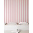 thumbnail image 2 of Galerie Wallcoverings  Smart Stripes 2 Awning Stripe Vinyl on Non-Woven Matte Wallpaper Roll 33 feet x 21 inches - Pink/White, 2 of 5