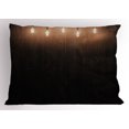 thumbnail image 1 of Industrial Pillow Sham Wooden Dark Interior Room with Classical Edison Innovation, Decorative Standard Size Printed Pillowcase, 26 X 20 Inches, Dark Brown Yellow and Cinnamon, by Ambesonne, 1 of 2