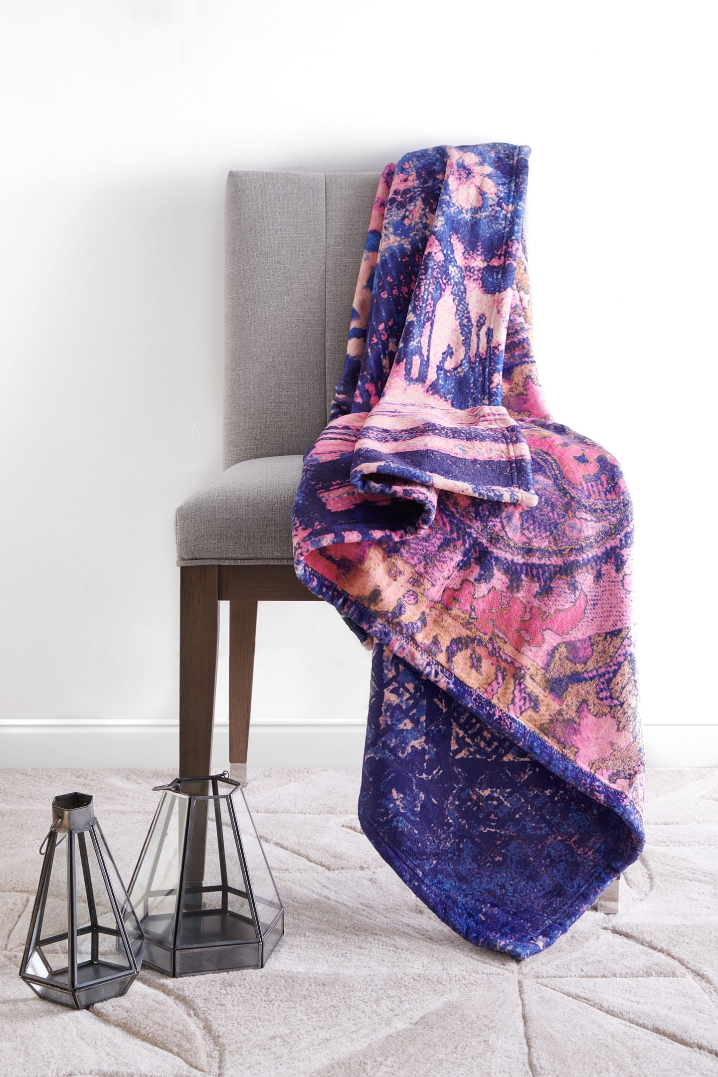 Livia Multicolor Wool Knitted Reversible Throw Blanket