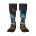 thumbnail image 2 of Lsque Galactic Jungle Dinosaurs Printed Crew Socks Men's Women's LightWeight Thin Casual Calf Socks ,Knee High Socks,Cotton Socks, 2 of 9