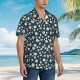 thumbnail image 5 of Goofa Daisy Floral B Hawaiian Shirt for Men, Unisex Summer Beach Casual Short Sleeve Button Down Shirts,Aloha Tropical Floral print shirt-Small, 5 of 9
