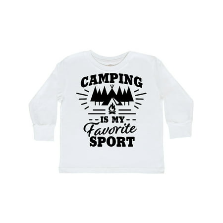 

Inktastic Camping is My Favorite Sport with Tent and Trees Gift Toddler Boy or Toddler Girl Long Sleeve T-Shirt