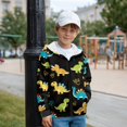 thumbnail image 5 of Chririnla Cute Dinosaur Pattern Fuzzy Zip Up Hoodie for Youth and Boys - Lightweight Athletic Wear with Pockets for Gym Run and Casual, 5 of 7